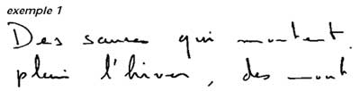 типичный французский почерк